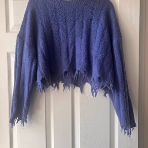 Fashion Nova Distressed Purple Sweater